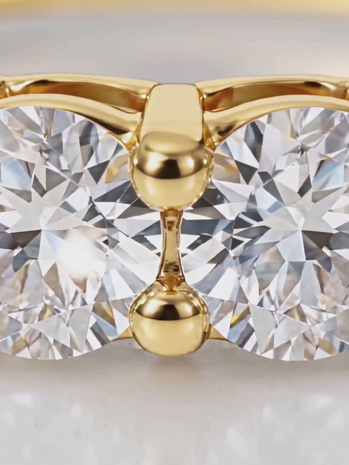 Load video: Video of the 0.50 ctw Round 7-Stones Shared Prong Lab-Grown Diamond Band, showing sparkle and movement — Bow Tie Lab Diamonds