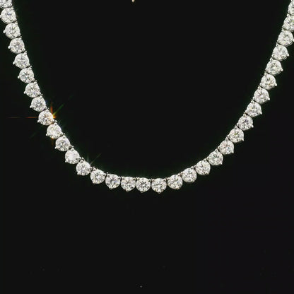 3 Prong Tennis Necklace 14K (16 inch)