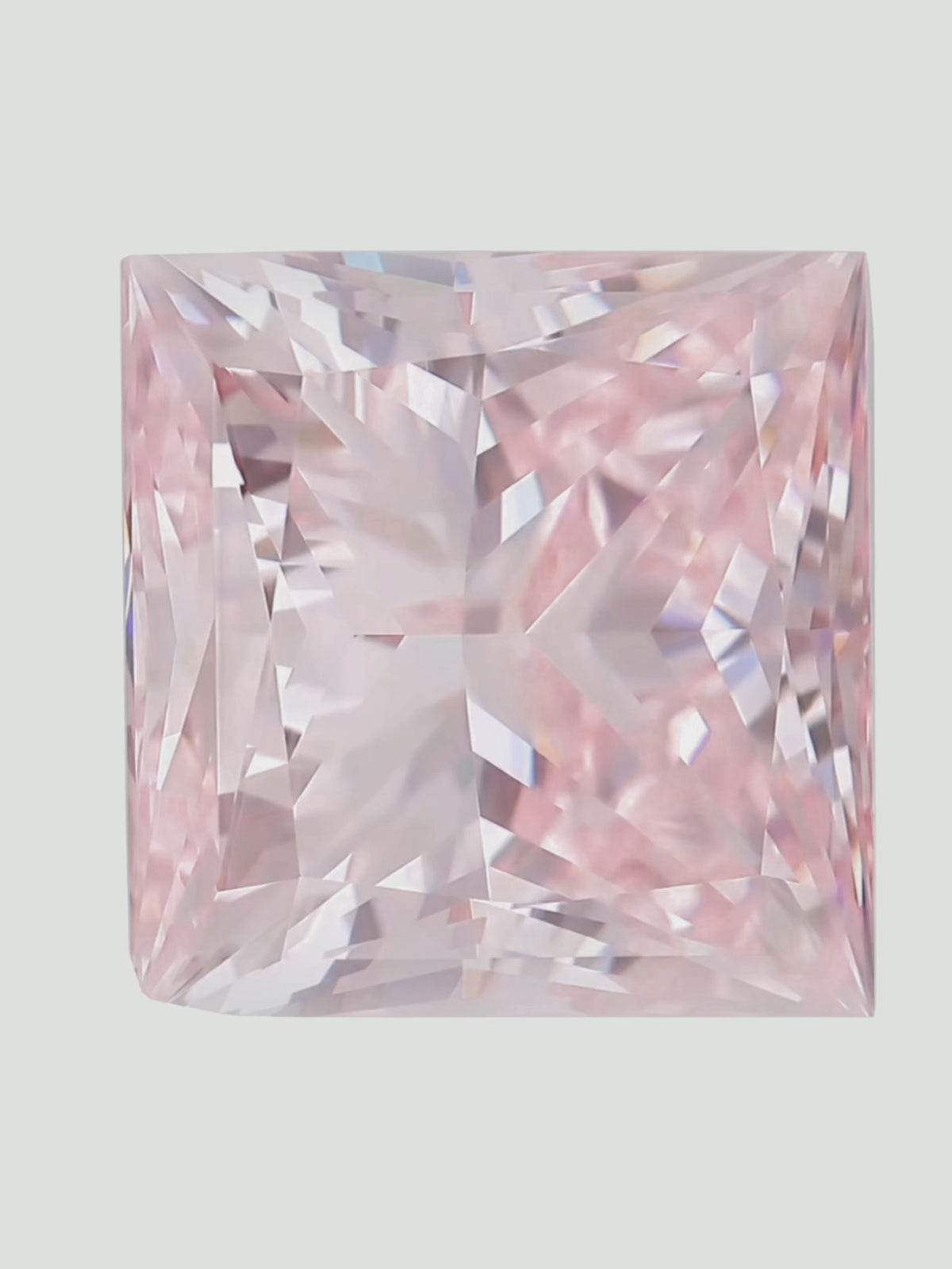 Load video: Rotating video of a fancy pink princess cut lab-grown diamond showing its sparkle — Bow Tie Lab Diamonds