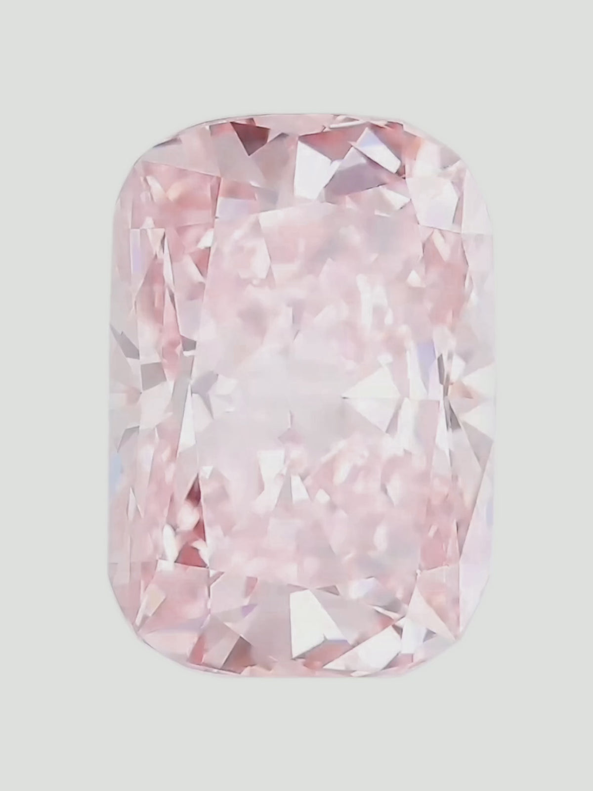 Load video: Rotating video of a fancy pink cushion cut lab-grown diamond showing its sparkle — Bow Tie Lab Diamonds
