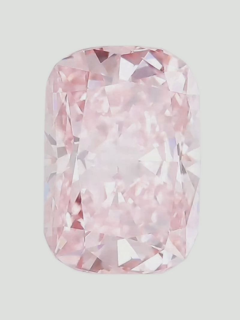 Rotating video of a fancy pink cushion cut lab-grown diamond showing its sparkle — Bow Tie Lab Diamonds