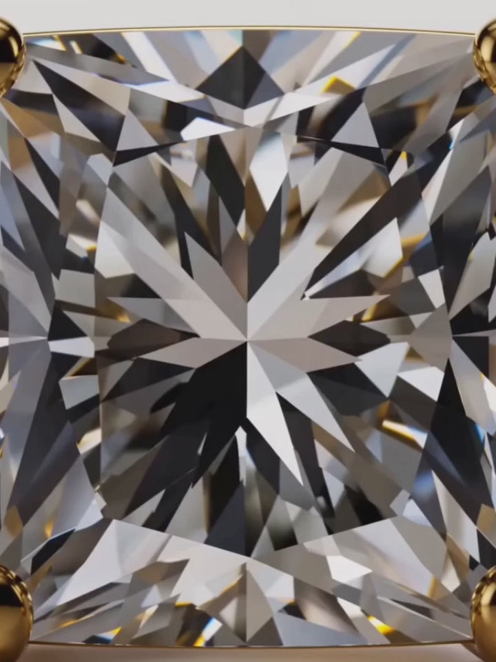 Video of the 5.50 ctw Princess Three Stone Lab-Grown Diamond Engagement Ring, showing sparkle and movement — Bow Tie Lab Diamonds