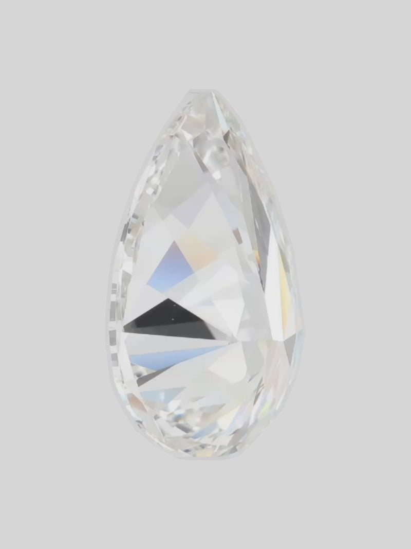 Rotating video of a colorless pear cut lab-grown diamond showing its sparkle — Bow Tie Lab Diamonds