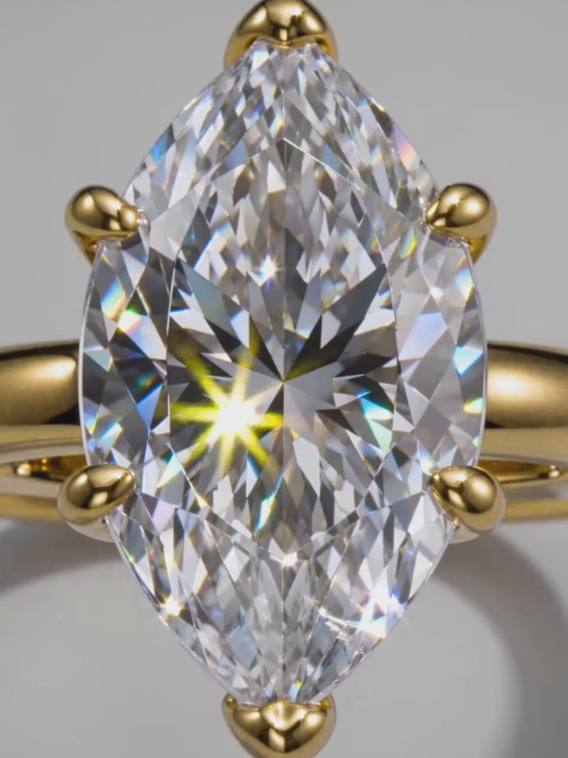 Video of the Marquise Cut Solitaire Lab-Grown Diamond Engagement Ring, showing sparkle and movement — Bow Tie Lab Diamonds