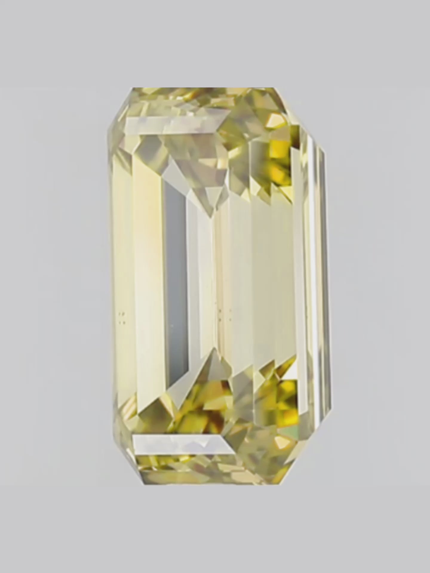 Load video: Fancy Yellow Emerald Cut Solitaire Lab Grown Diamond Engagement Ring