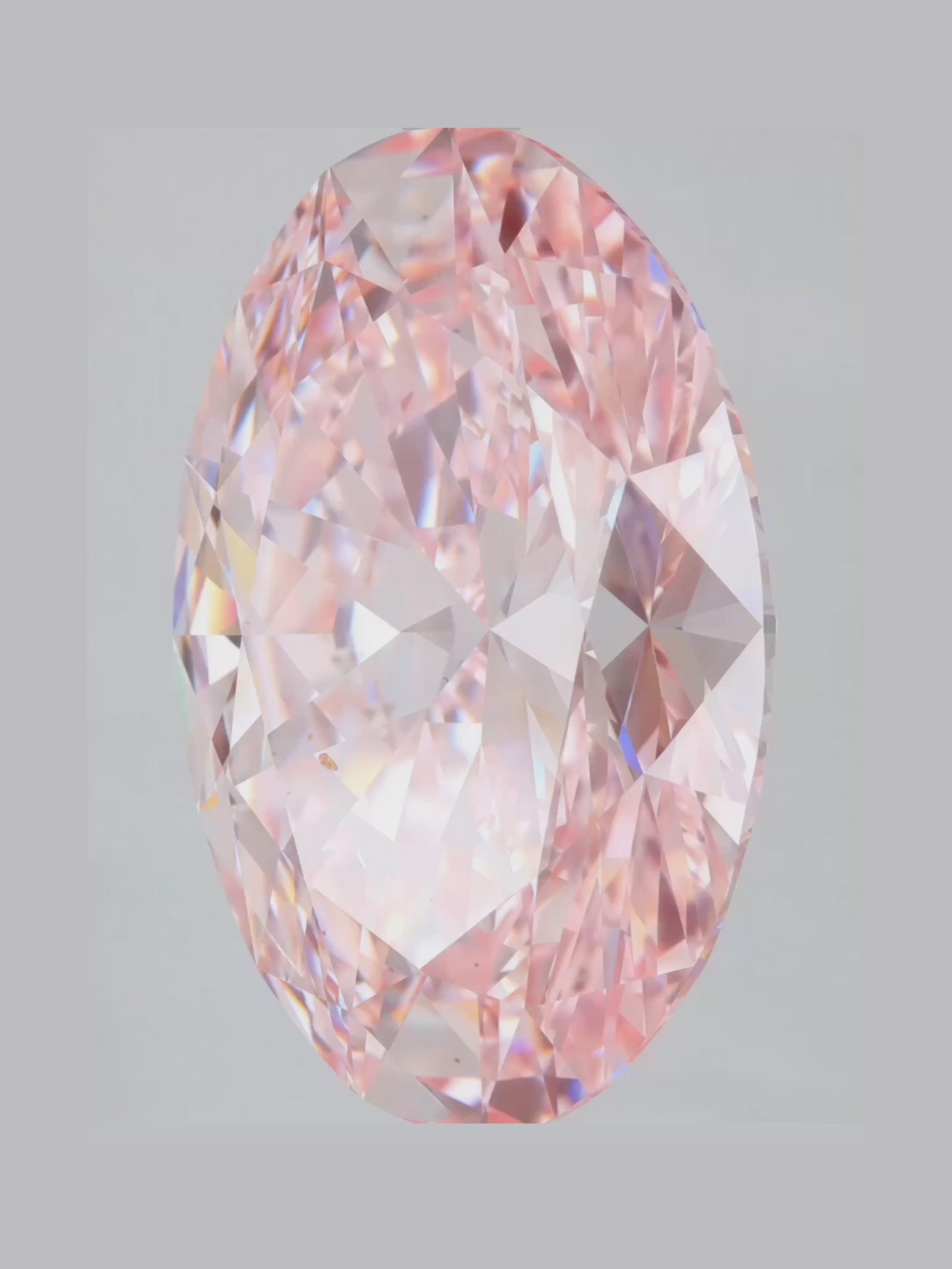 Load video: Fancy Pink Oval Cut Lab Grown Diamond Stud Earrings