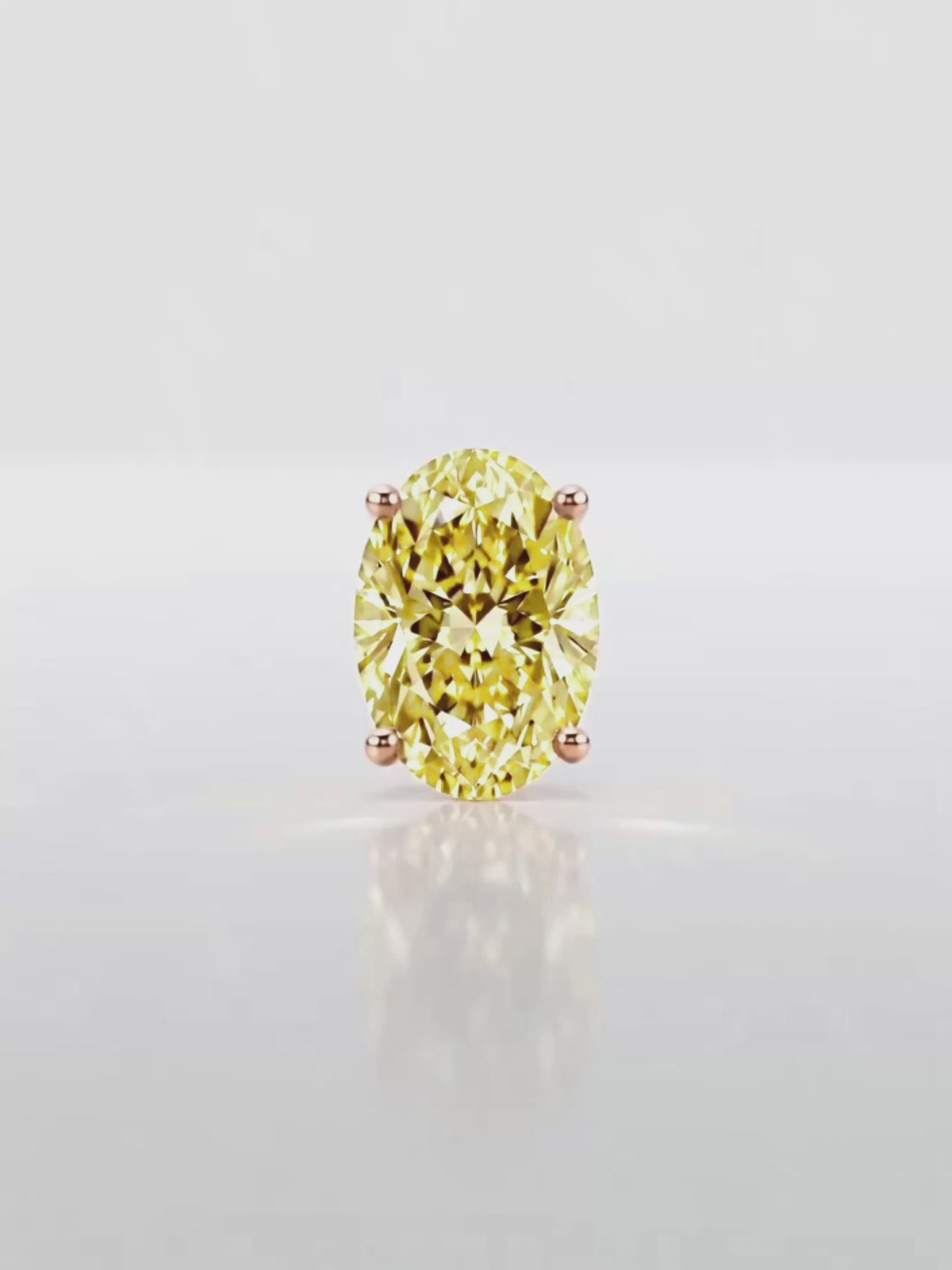 Load video: Video of the Fancy Yellow Oval Cut Lab-Grown Diamond Stud Earrings, showing sparkle and movement — Bow Tie Lab Diamonds