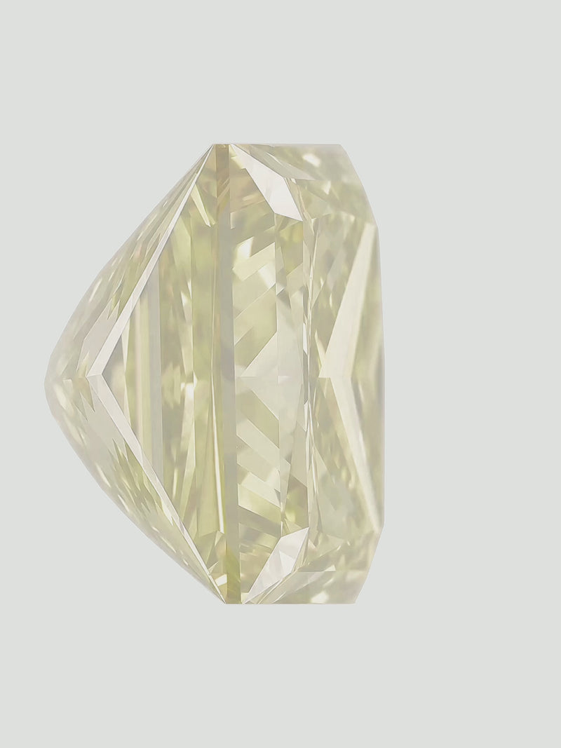 Rotating video of a fancy yellow princess cut lab-grown diamond showing its sparkle — Bow Tie Lab Diamonds