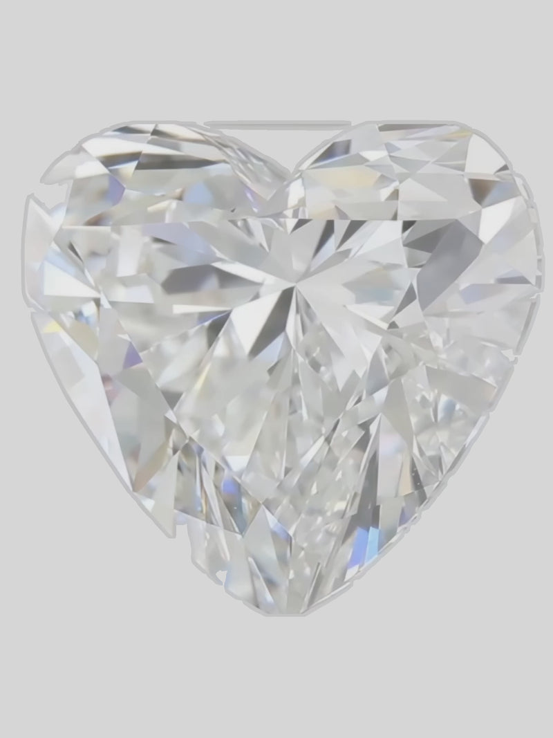 Rotating video of a colorless heart cut lab-grown diamond showing its sparkle — Bow Tie Lab Diamonds