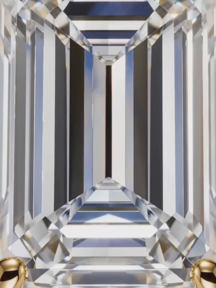 Video of the Emerald Cut Solitaire Hidden Halo Lab-Grown Diamond Engagement Ring, showing sparkle and movement — Bow Tie Lab Diamonds
