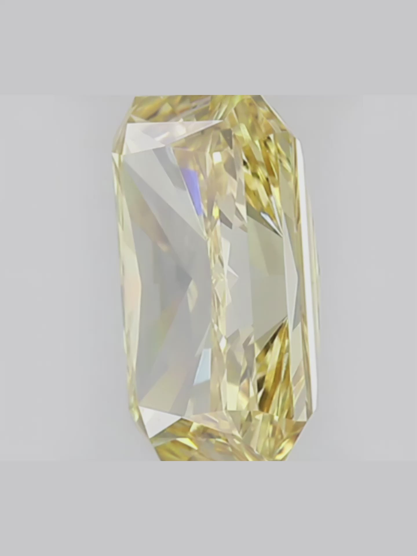 Load video: Fancy Yellow Radiant Cut Solitaire Lab Grown Diamond Engagement Ring