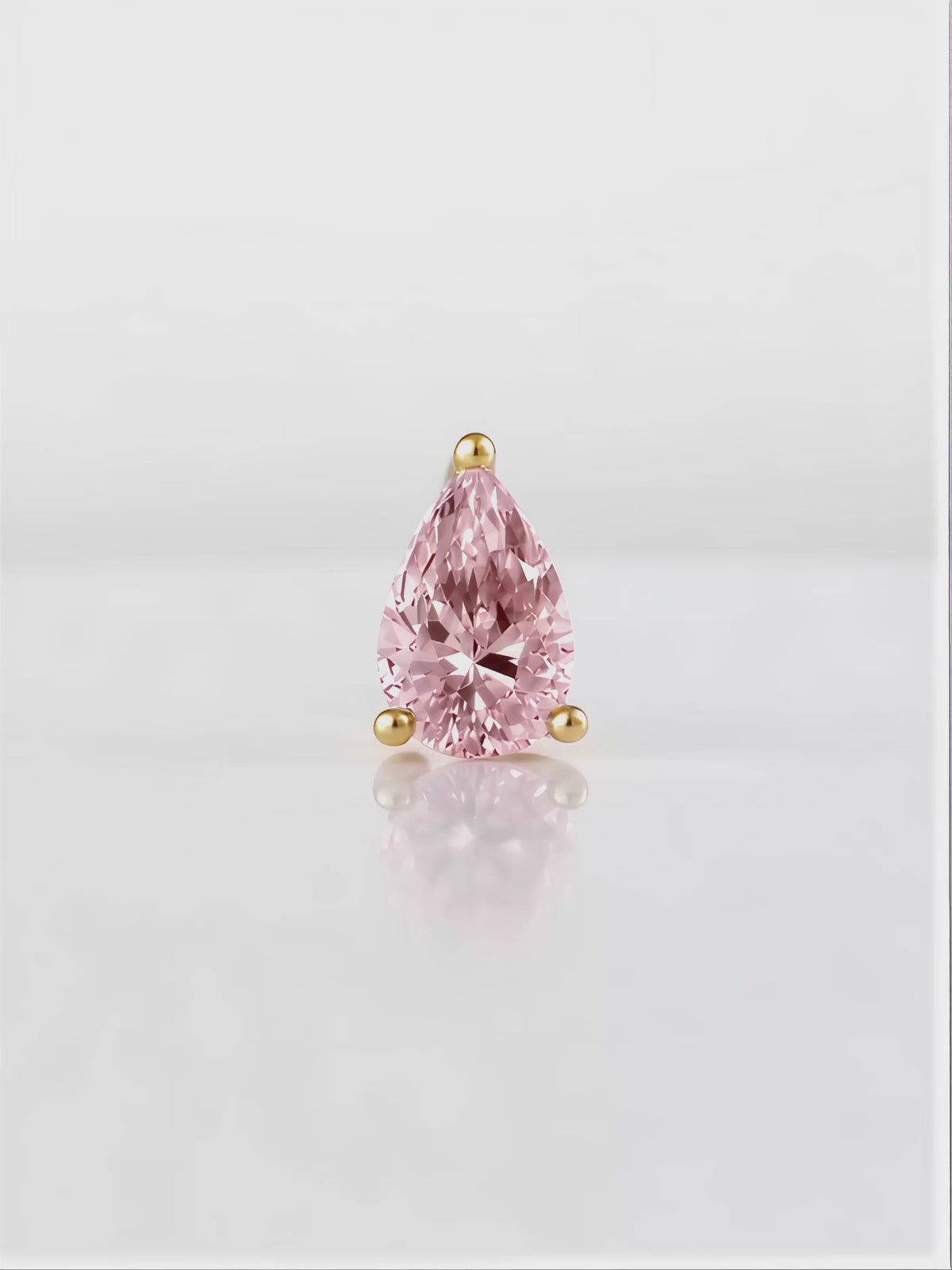 Load video: Video of the Fancy Pink Pear Cut Lab-Grown Diamond Stud Earrings, showing sparkle and movement — Bow Tie Lab Diamonds