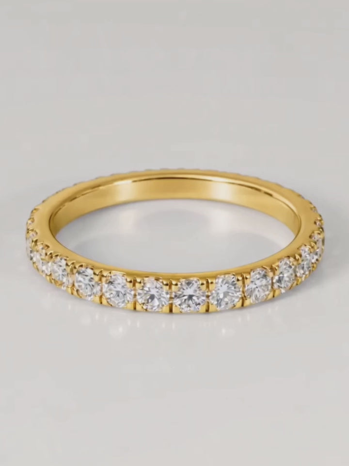 Load video: Video of the 1.00 ctw Pave Eternity Lab-Grown Diamond Band, showing sparkle and movement — Bow Tie Lab Diamonds