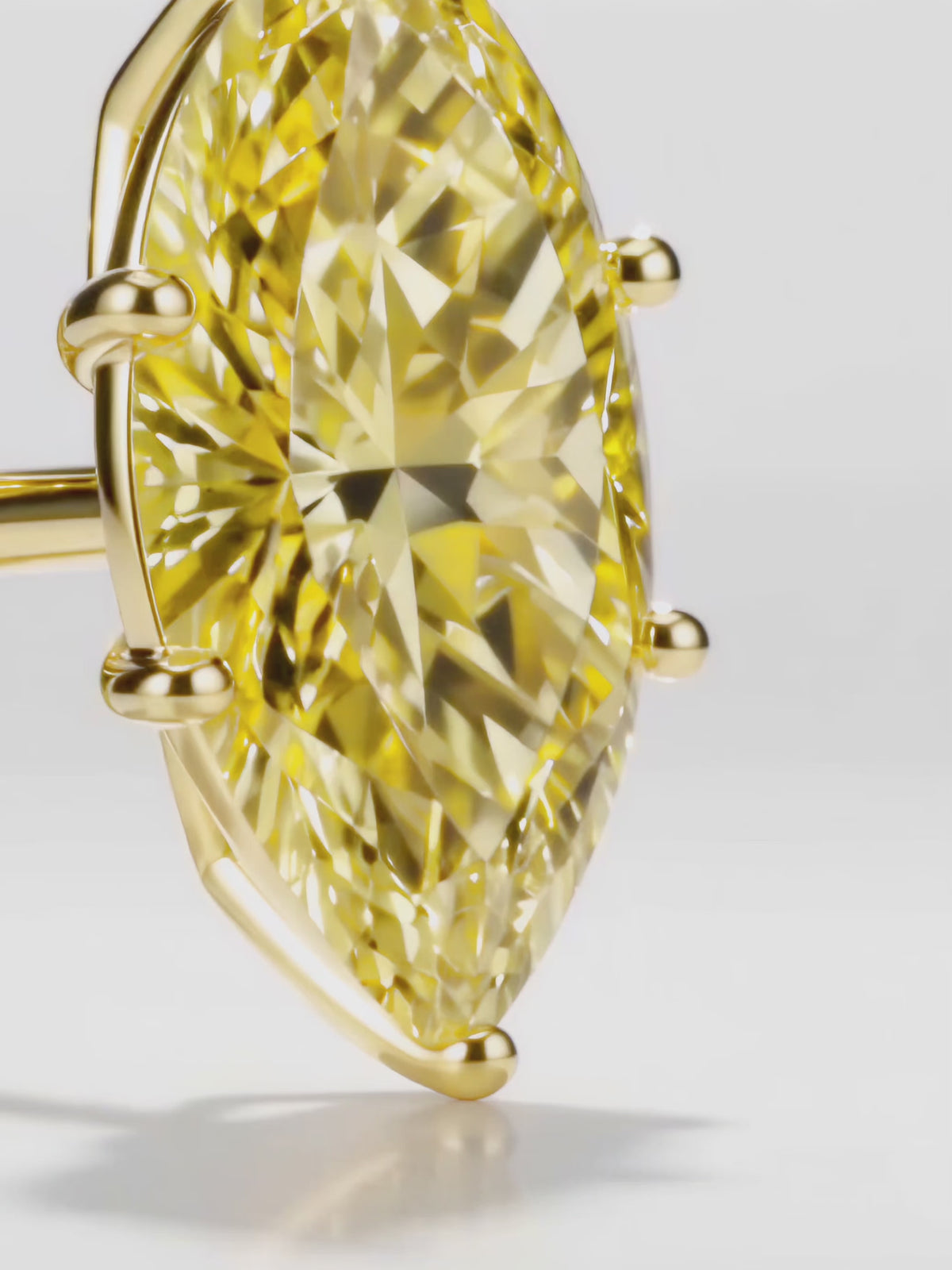Load video: Video of the Fancy Yellow Marquise Cut Lab-Grown Diamond Stud Earrings, showing sparkle and movement — Bow Tie Lab Diamonds