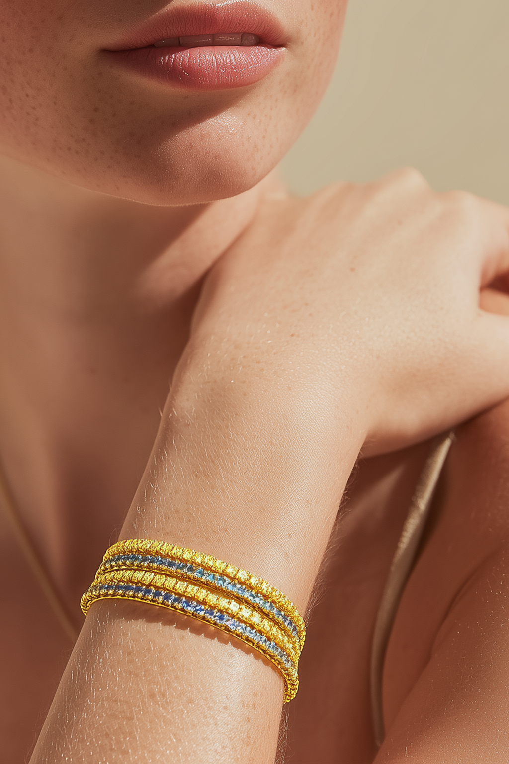 Rainbow Collection Blue Lab Diamond Bracelet